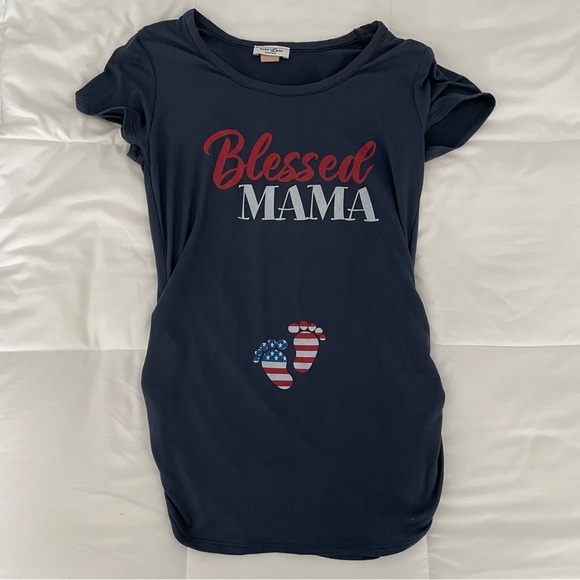 “Blessed Mama” Maternity T-shirt - Picture 1 of 3